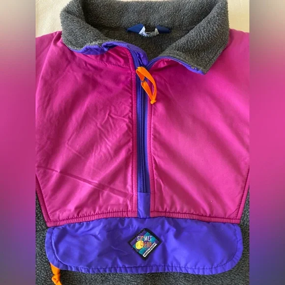 Woolrich Vintage Gray and Pink Fleece Pullover Ski Snow Gear Outdoor Medium - Picture 5 of 9